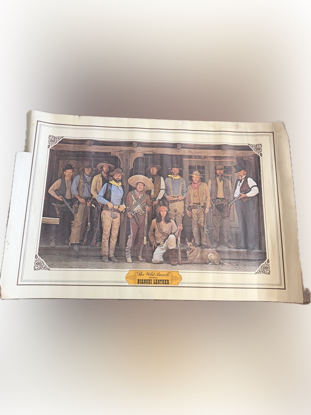 Vintage 1972 Bianchi Leather The Wild Bunch Cowboys Ad Poster 24 x 36